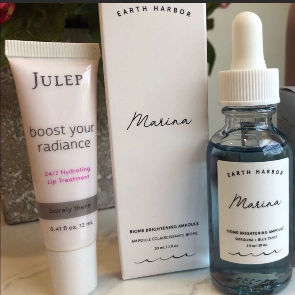 🆕 EARTH HARBOR Marina Brightening Ampoule (Spirulina) & Julep lip moisturizer